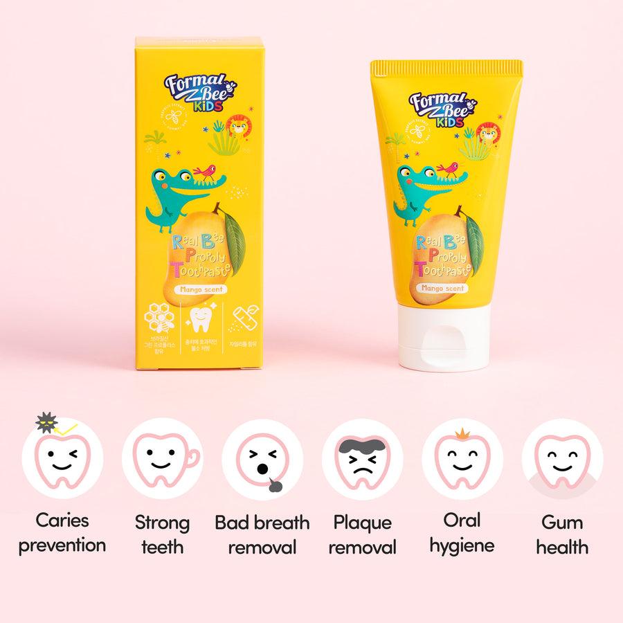 [FormalBeeKids] Real Bee Propoly Toothpaste Mango 60g 3pcs X Bundle Pack