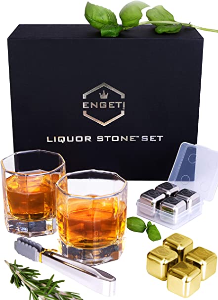 ENGETI Luxury Stainless steel Whiskey Stone Set
