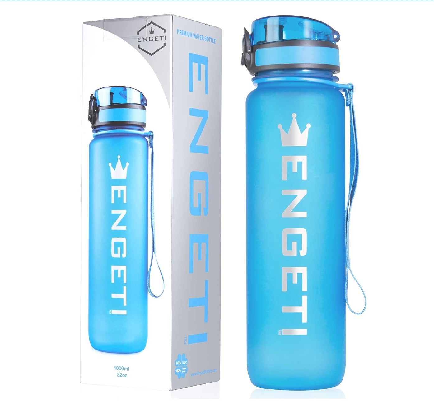 Engeti Flip-top Sports Water Bottle 32 Ounce (BPAfree)