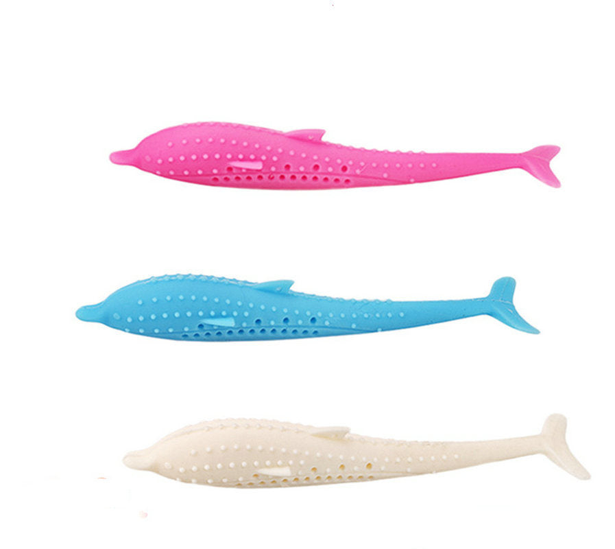 Cat Toothbrush Fish Shape with Catnip Pet Eco-Friendly Silicone Molar Stick Teeth Cleaning Toy for Cats