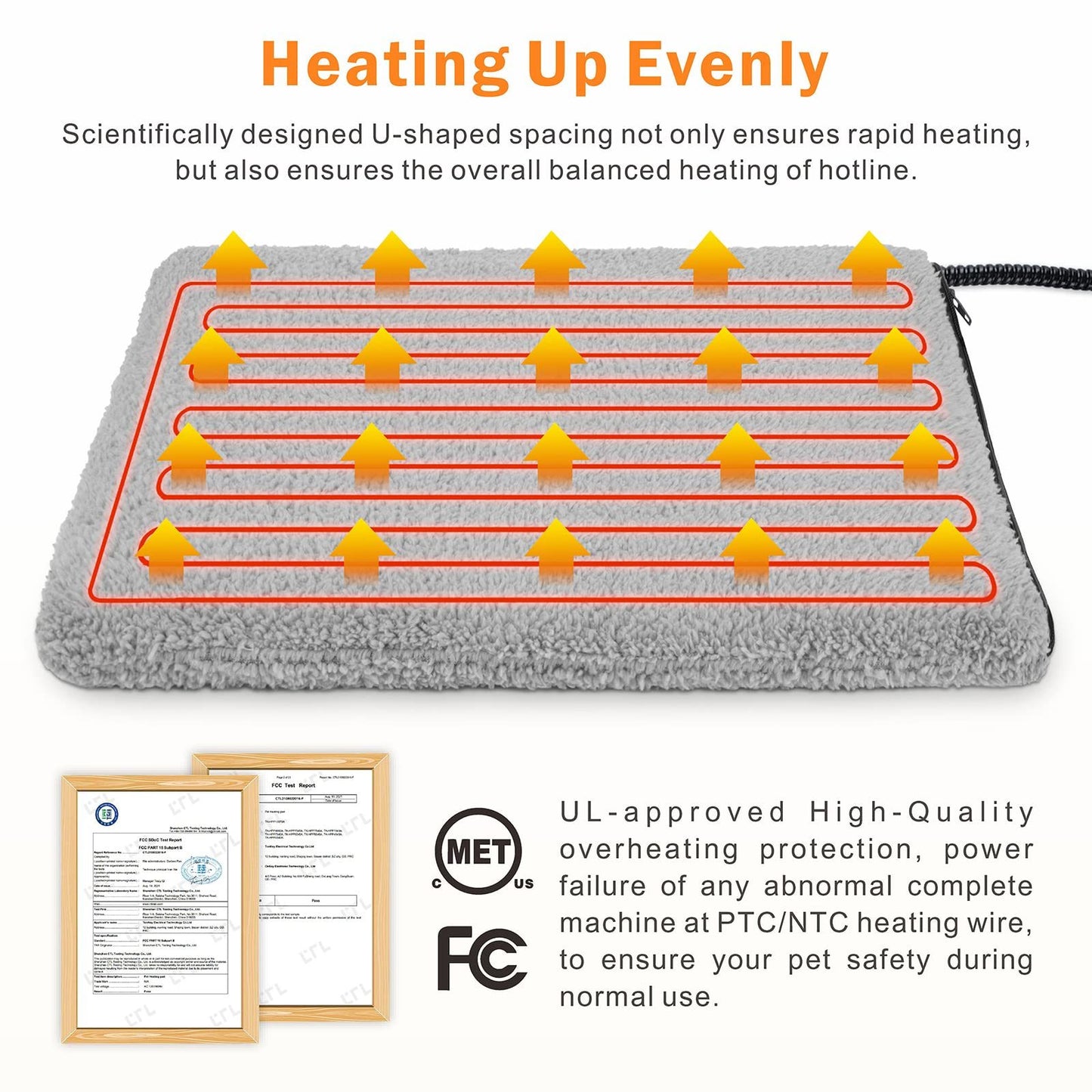 11 Adjustable Temperature Pet Heating Pad Indoor for Dogs Cats Heating Mat