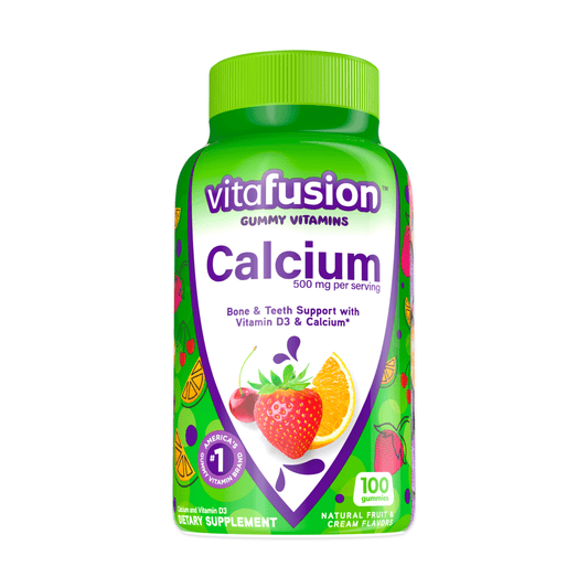Vitafusion Chewable Calcium Gummy Vitamins;  Fruit and Cream Flavored;  100 Count