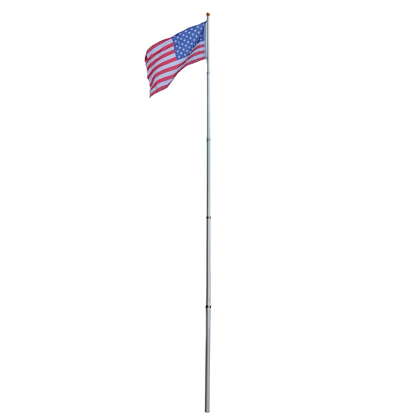 25 ft Al Flag Pole w/ US Flag and Ball