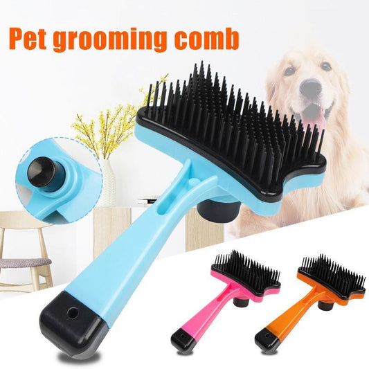 Plastic Push Brush for Cat and Dogs Pet Groom Bath Brush Hair Removal Brush Best Price
