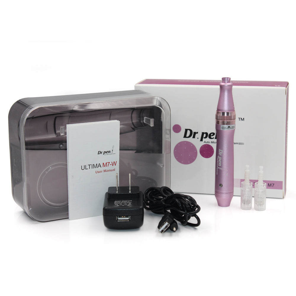 Dr. Pen M7 M7-W Ultima Electric Derma Pen Stamp Auto MicroNeed1e Roller 2x 12Pin Cartridges