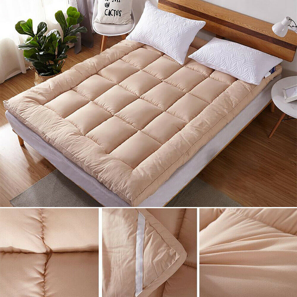 Mattress Topper Pad Quilted Mattress Cover Bed Protector King Queen Full Twin Size