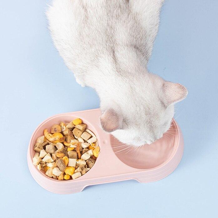 Double Cat Bowl Dog Bowl Pet Feeding Macarone Cat Water Food Bowl Anti-overturning Pet Bowls Feeder For Cats Dogs Pet Supplies