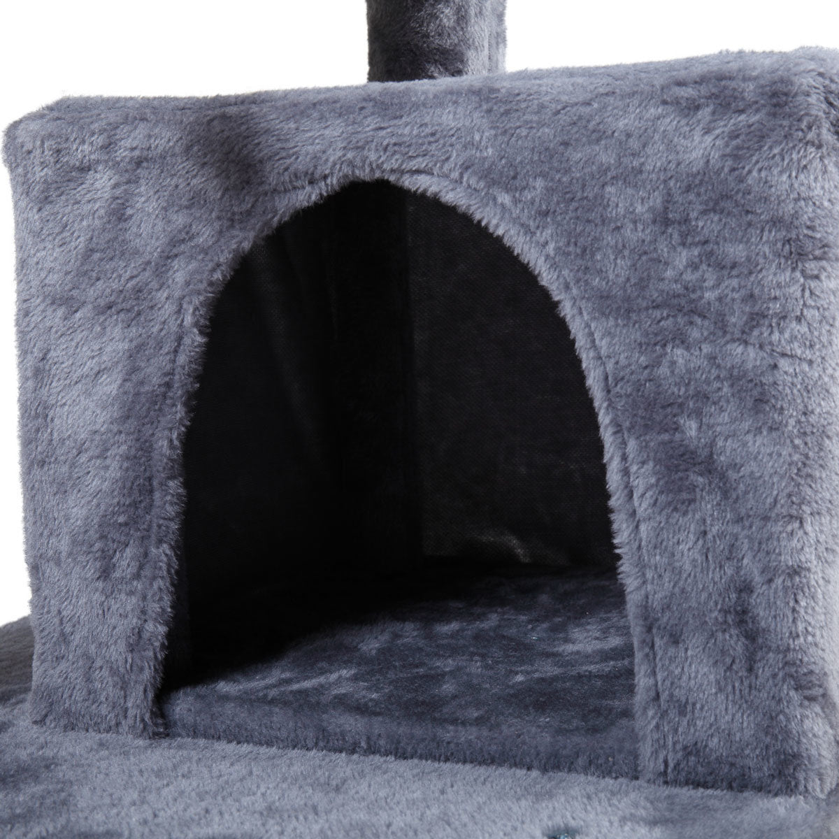 Double-layer cat Tree with cat house and ladder - light gray XH