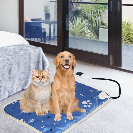 Pet Heating Pad Electric Dog Cat Heating Mat Waterproof Warming Blanket with Adjustable Temperature 0-12 Timer Digital Display Chewing-resistant
