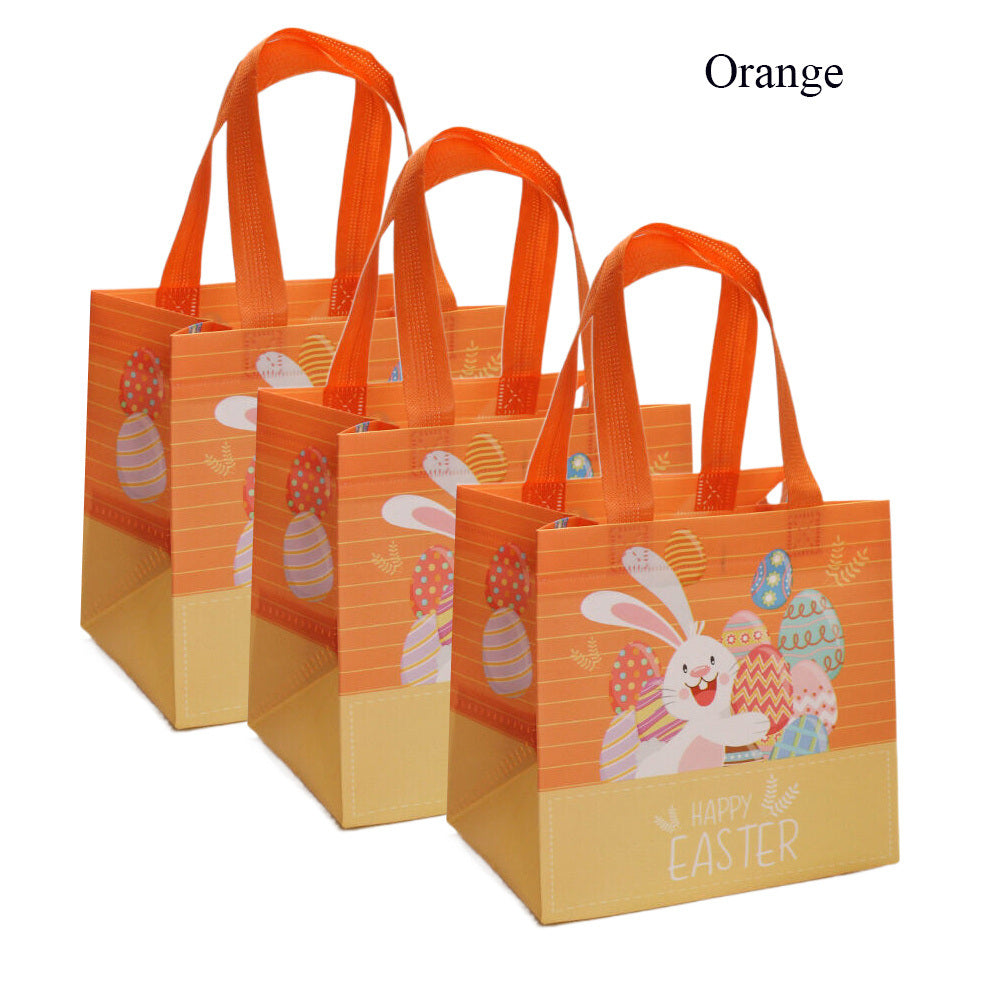 6PCS Easter Gift Bags; Easter Tote Bags With Handles Reusable Easter Non-Woven Bags Grocery Shopping Bunny Easter Egg Totes For Holiday Party Supplies