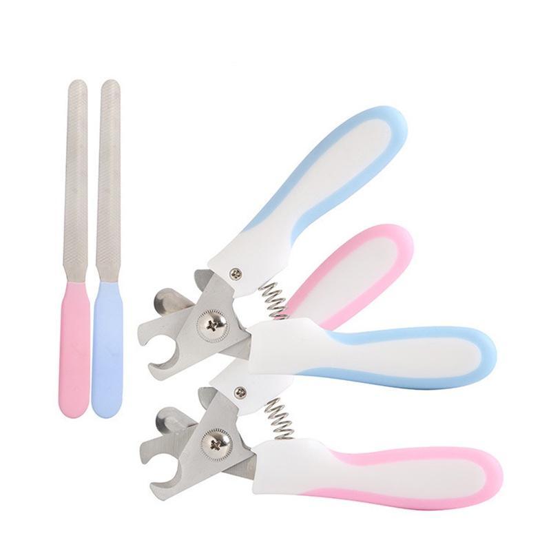 2Pcs/set Pet Grooming Tools Stainless Steel Nail Clippers Dogs Cats Nail Scissor Nail Cutter Puppy Kitten Grooming Nail Grinder