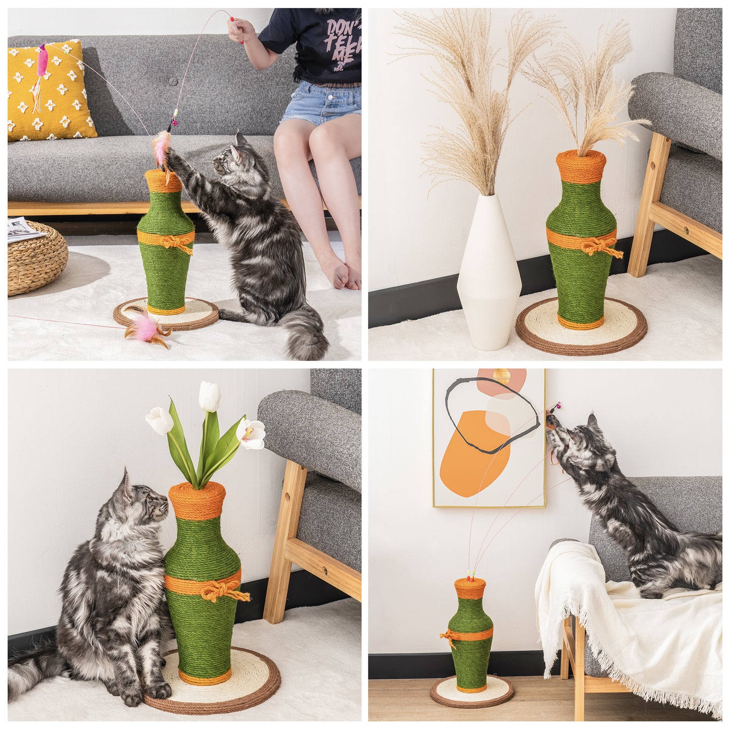 MewooFun Cotton and Linen Vase-Shaped Cat Toys Interactive Toys Cat Gift Kitten