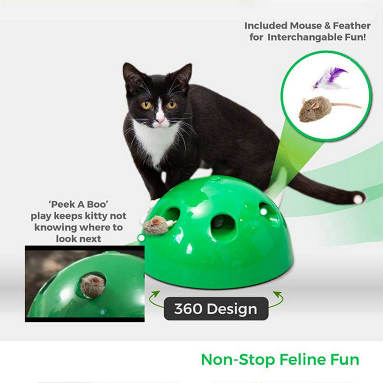 Cat Toys Interactive Motion Cat Feather Mice Teaser Toys with Smart Electronic Random Moving Feather and Mouse Cat Teaser Toys for Cats and Kittens