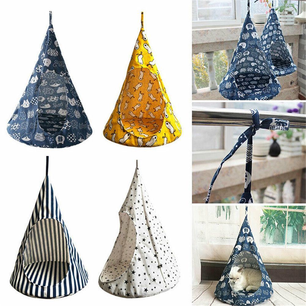 Washable Removable Hanging Conical Cat Hammock Pet Tent Cat House Bed Kitten Nest