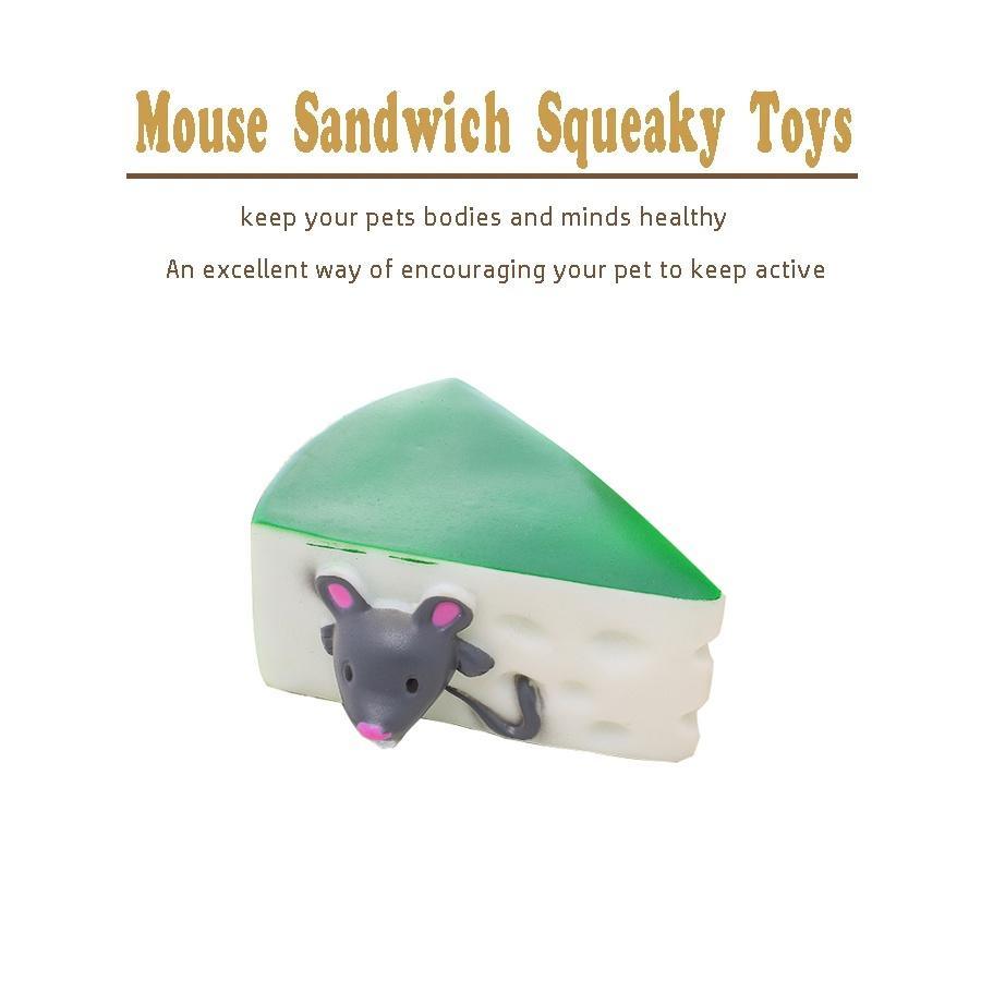 Sandwich Cat Safe Rubber Dog Toys Squeaky Chew Rubber Training Bite Dog Toys Interactive Mascotas Supplies Cats Pet Game