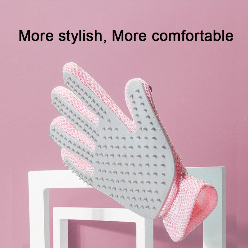 Pet Glove Cat Grooming Glove Cat Hair Deshedding Brush Gloves Cat Floating Hair Pet Hair Removal Brush Dog Bathing Massage Comb Silicone Hair Removal Gloves