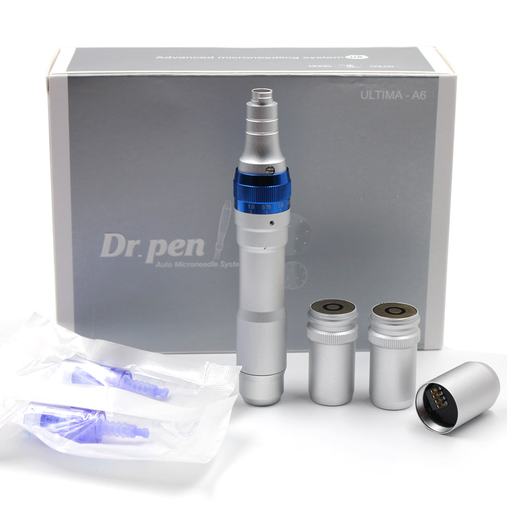 Dr. Pen A6 Electric Derma Pen Stamp Auto MicroNeed1e Roller Wireless Rechargeable 2x 12Pin Cartridges
