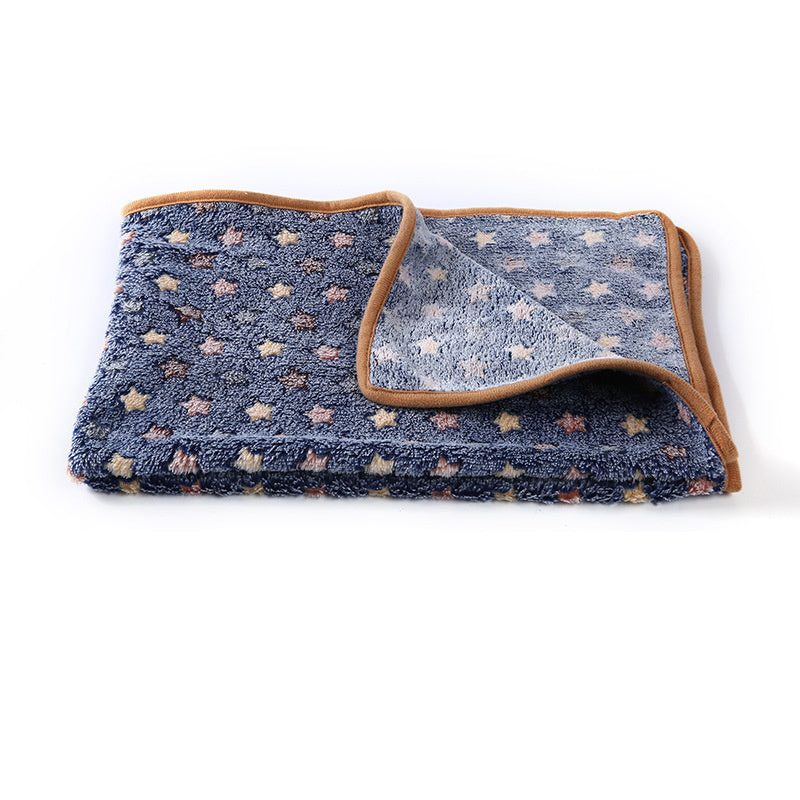 Soft and Fluffy High Quality Fluffy Cute Star Printing Pet Mat Warm and Comfortable Pet Blanket for Dogs and Cats Pet Supplies