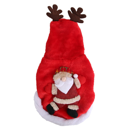 Pet Christmas Clothes Santa Claus Reindeer Antlers Costume Winter Outfit New Year Coat
