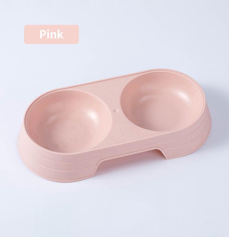 Double Cat Bowl Dog Bowl Pet Feeding Macarone Cat Water Food Bowl Anti-overturning Pet Bowls Feeder For Cats Dogs Pet Supplies