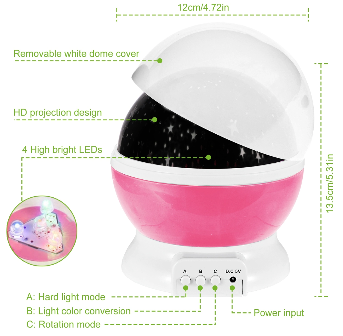 LED Star Sky Projector Night Light Kids Rotating Starry Night Lamp USB Sleep Light Xmas Gift