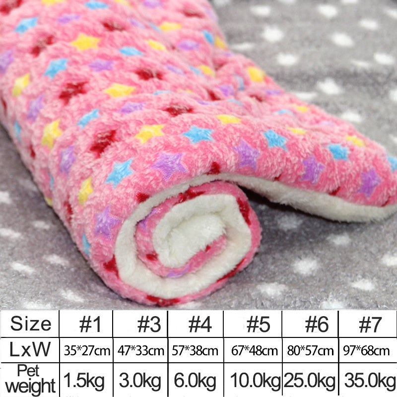 Reusable Bed Pet Cat Bed Dog Bed Thickened Pet Soft Fleece Pad Blanket Bed Mat Cushion Home Portable Washable Rug Keep Warm
