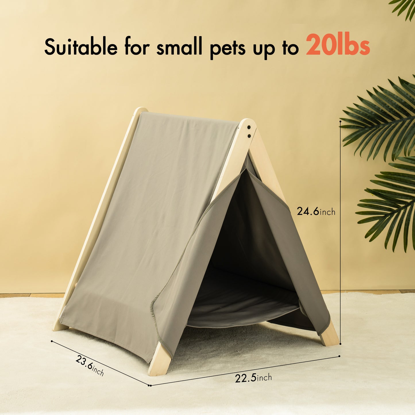 Pet Tent, Cat Tent for Indoor Cats, Wooden Cat House for small Pets,Gray green