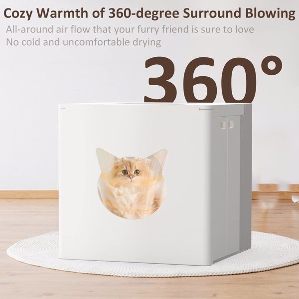 Cat Dryer Box, Automatic Pet Drying Box Portable Folding for Cats and Small Dogs, Dryer Box Dogs Cats Rabbits, Hair Grooming House Hands-Free Quick Blow Without Noise