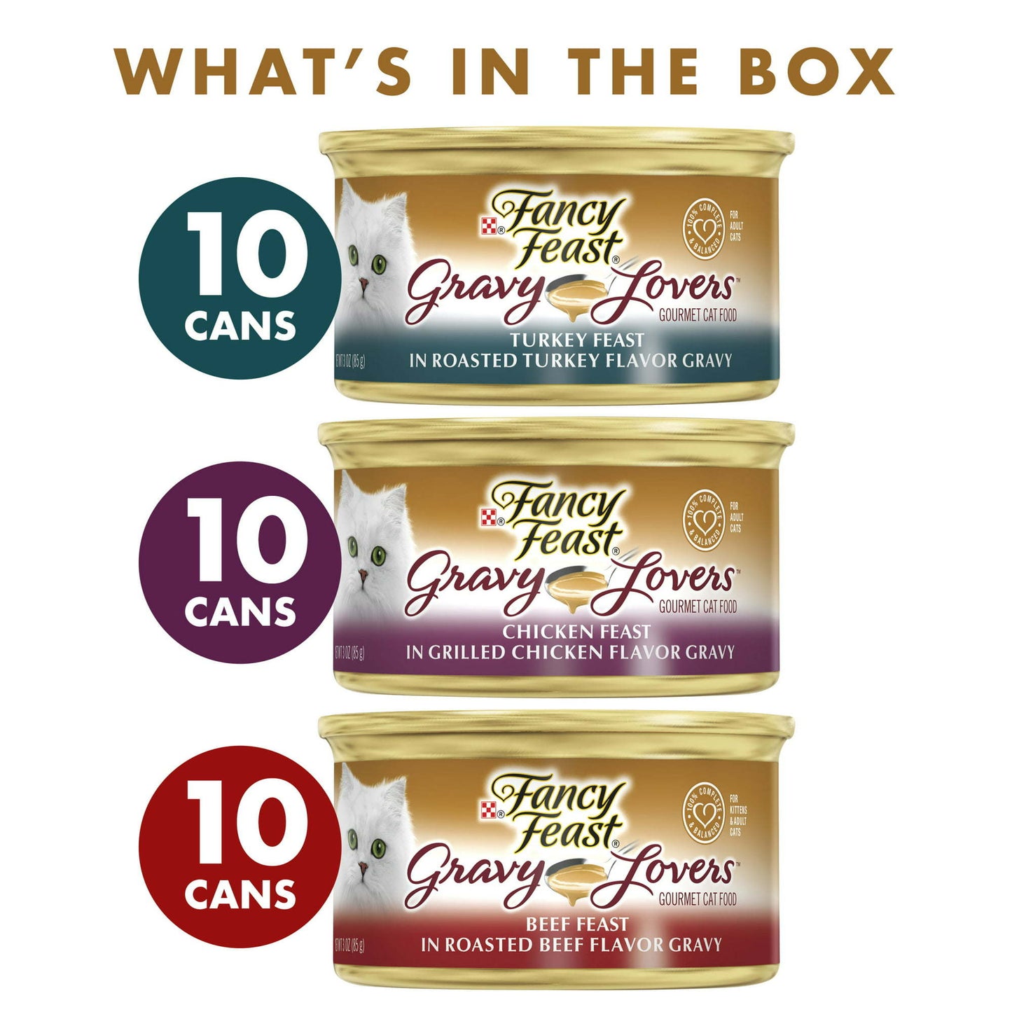Fancy Feast Gravy Wet Cat Food Variety Pack, 3 oz Cans (30 Pack)