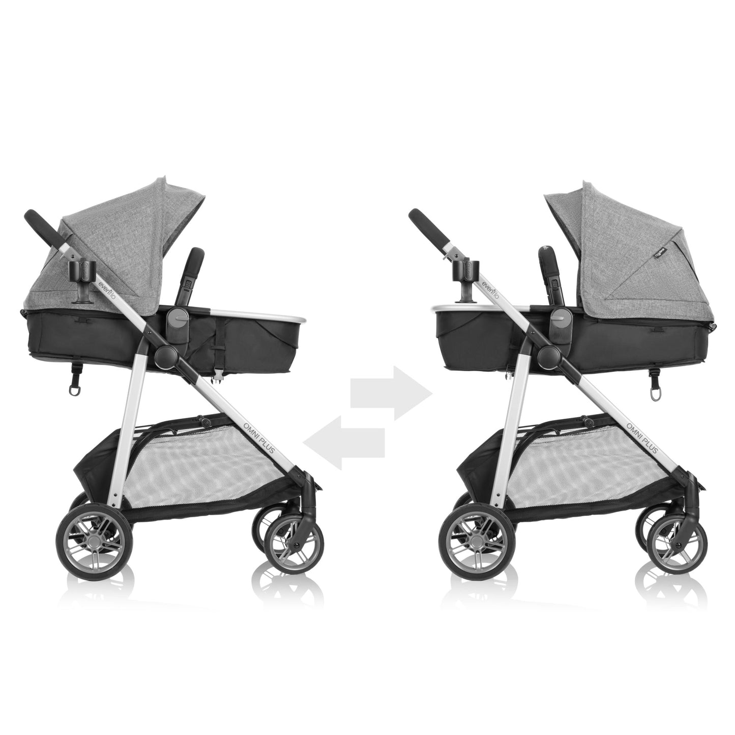 Omni Plus Modular Travel System with LiteMax Sport Rear-Facing Infant Car Seat, Mylar Gray