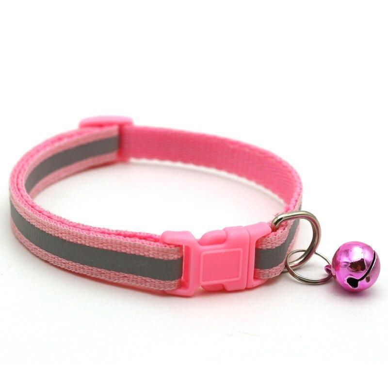 Small Pet Color Buckle Reflective Collars 1.0 Patch Bells Dog Collar Safety Adjustable For Cats Puppy Night Outdoor Supplies