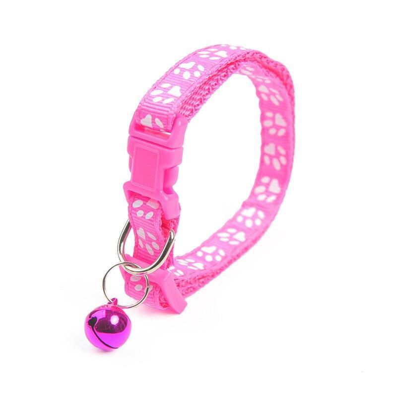 New Cute Bell Collar For Cats Dog Collar Teddy Bomei Dog Cartoon Funny Footprint Collars Leads Cat Accessories Animal Goods