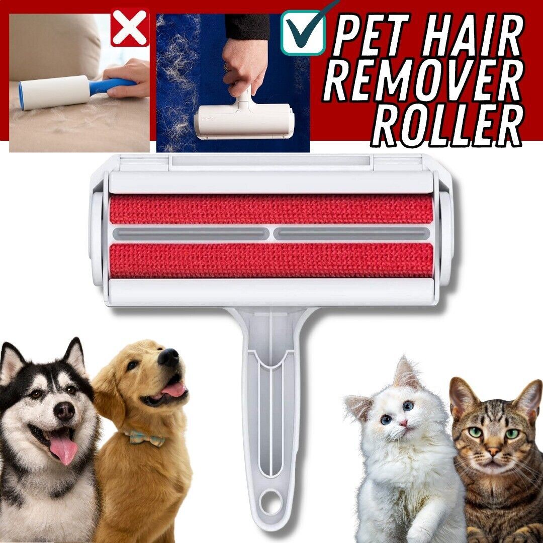 Dog Cat Pet Reusable Hair Lint Remover Fur Roller Sofa Clothes Cleaning-Brush