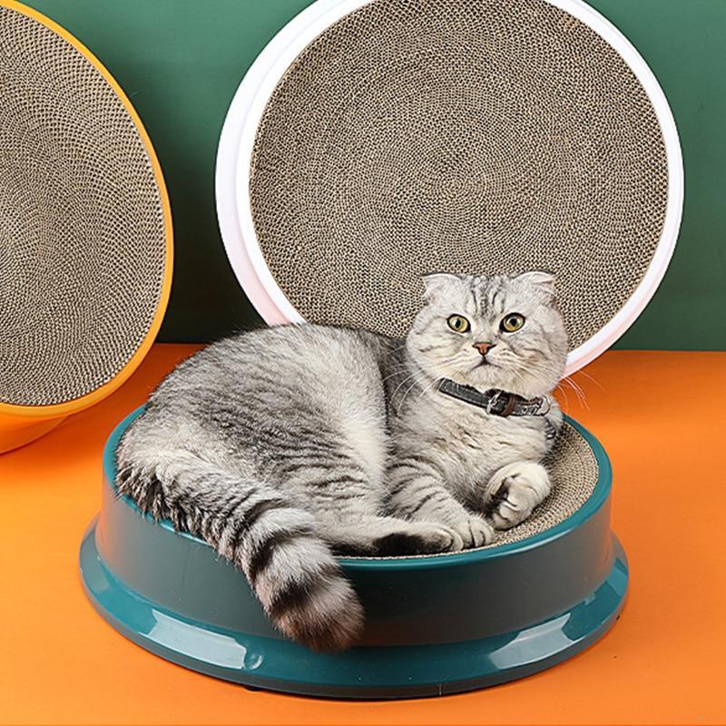 Compass Round Cat Scratching Board Kitten Claws Grinding Corrugated Scratcher Scratch-Resistant Cat Litter Pet