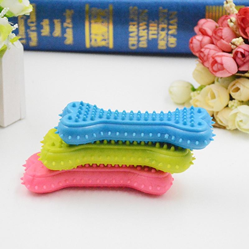 Dog Cat TPR Foam Eco-friendly TPR Chewing Toy Milky Scented Flat Bones Molar Teether Pet Supplies Spiny Soft Bite Resistant Toy