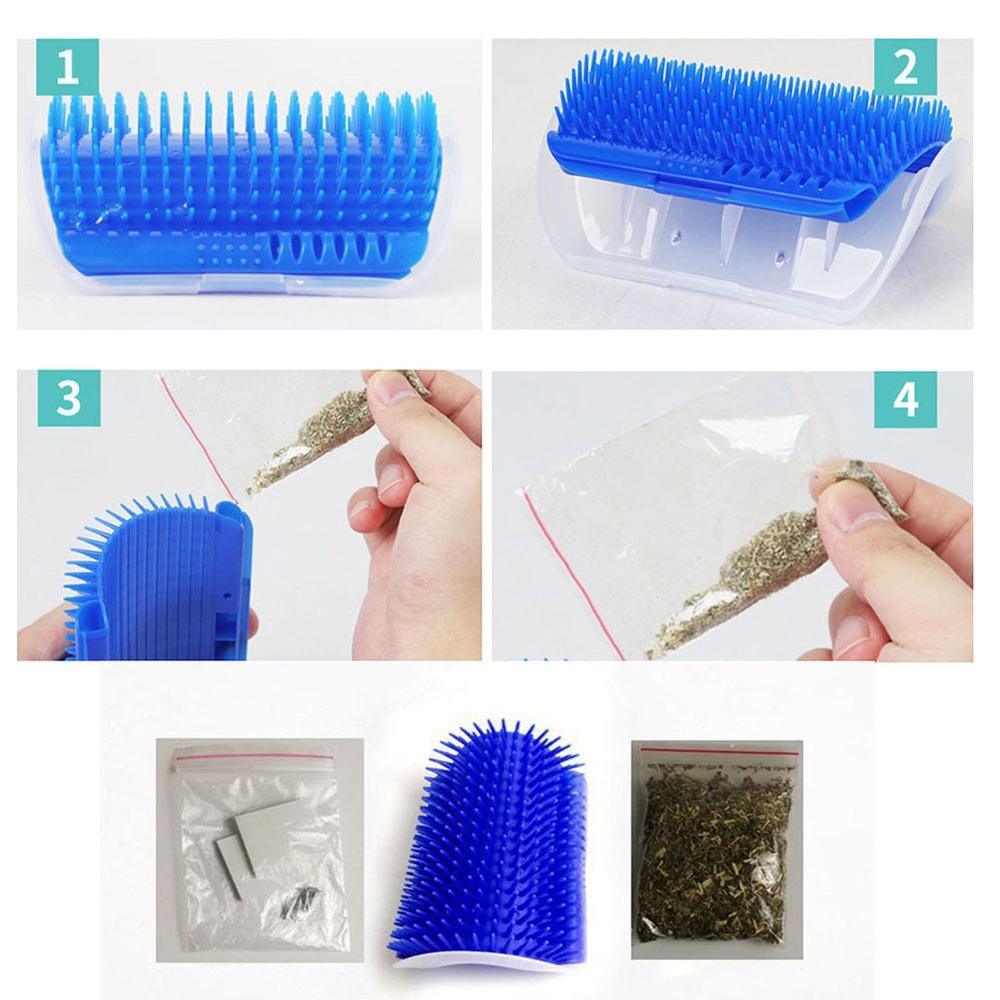 Cat Brush Corner Cats Massage Self Groomer Comb Wall Brush Rubs Catnip The Face With a Tickling Comb Cat Grooming Accessories