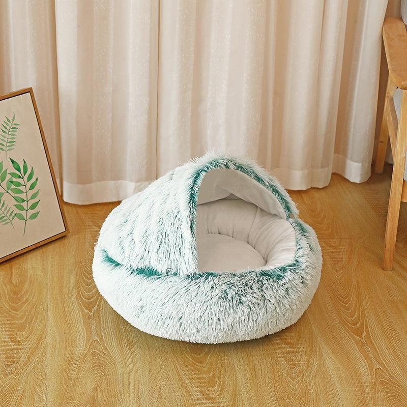 New Style Pet Cat Bed Dog Bed Round Plush Warm Cat's House Soft Long Plush Best Pet Bed Dogs For Cats Nest 2 In 1 Cat Accessorie