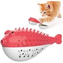 Fish Shape Built-in Small Bell Cat Pet Toothbrush Refillable Catnip Simulation Fish Teeth Cleaning 2 in 1 Chew Toys