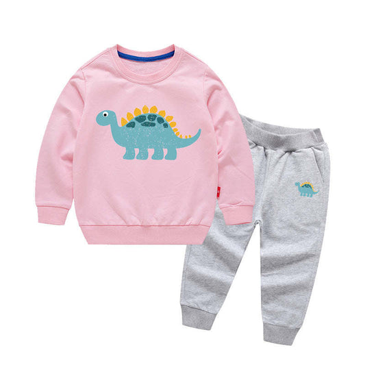 Baby Boy Cartoon Dinosaur Pattern Hoodie Combo Casual Pants Sport Style Sets