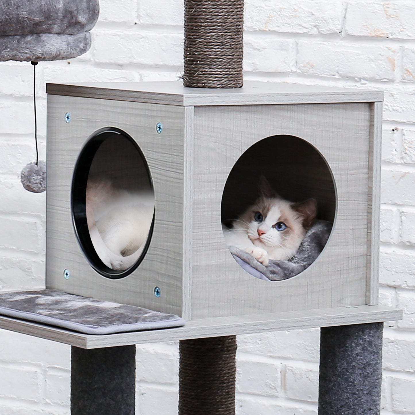 Cat Tree Modern Cat Tower with 2 Super Large Condo, Sturdy Scratching Posts, and Removable Soft Perches