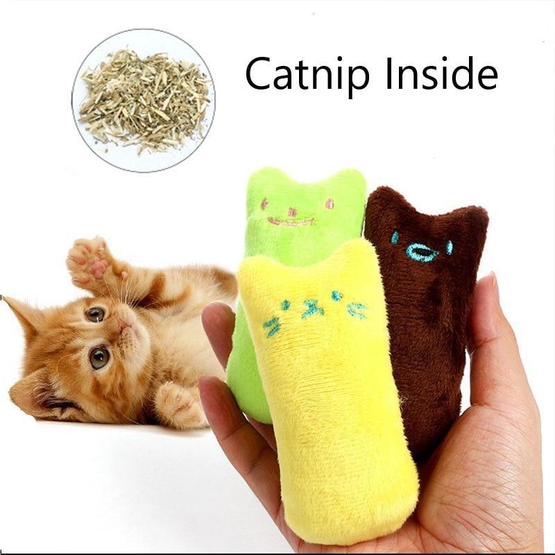 Teeth Grinding Catnip Toys Funny Interactive Plush Cat Toy Pet Kitten Chewing Vocal Toy Claws Thumb Bite Cat Mint for Cats Hot