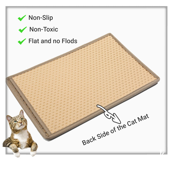 Cat Litter Mat; Kitty Litter Trapping Mat; Double Layer Mats with MiLi Shape Scratching design; Urine Waterproof; Easy Clean; Scatter Control 21" x 14" Yellow