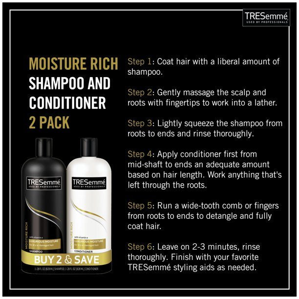 Tresemme Rich Moisture Rich Moisture Shampoo and Conditioner;  28 oz;  2 Count