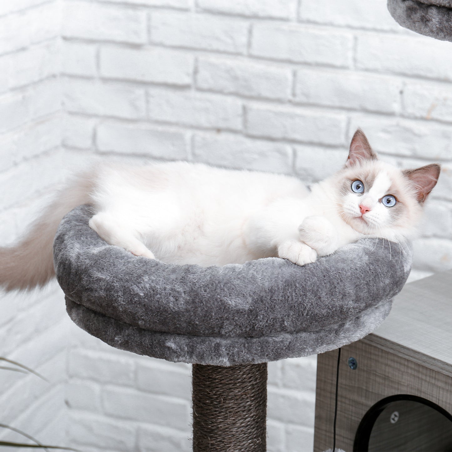 Cat Tree Modern Cat Tower with 2 Super Large Condo, Sturdy Scratching Posts, and Removable Soft Perches