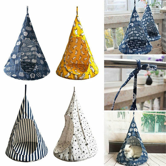 Washable Removable Hanging Conical Cat Hammock Pet Tent Cat House Bed Kitten Nest