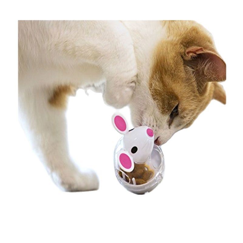 Food Leakage Tumbler Feeder Treat Ball Cute Little Mouse Toys Interactive Toy for Cat Food Slow Feeding Pet Toy Supplies