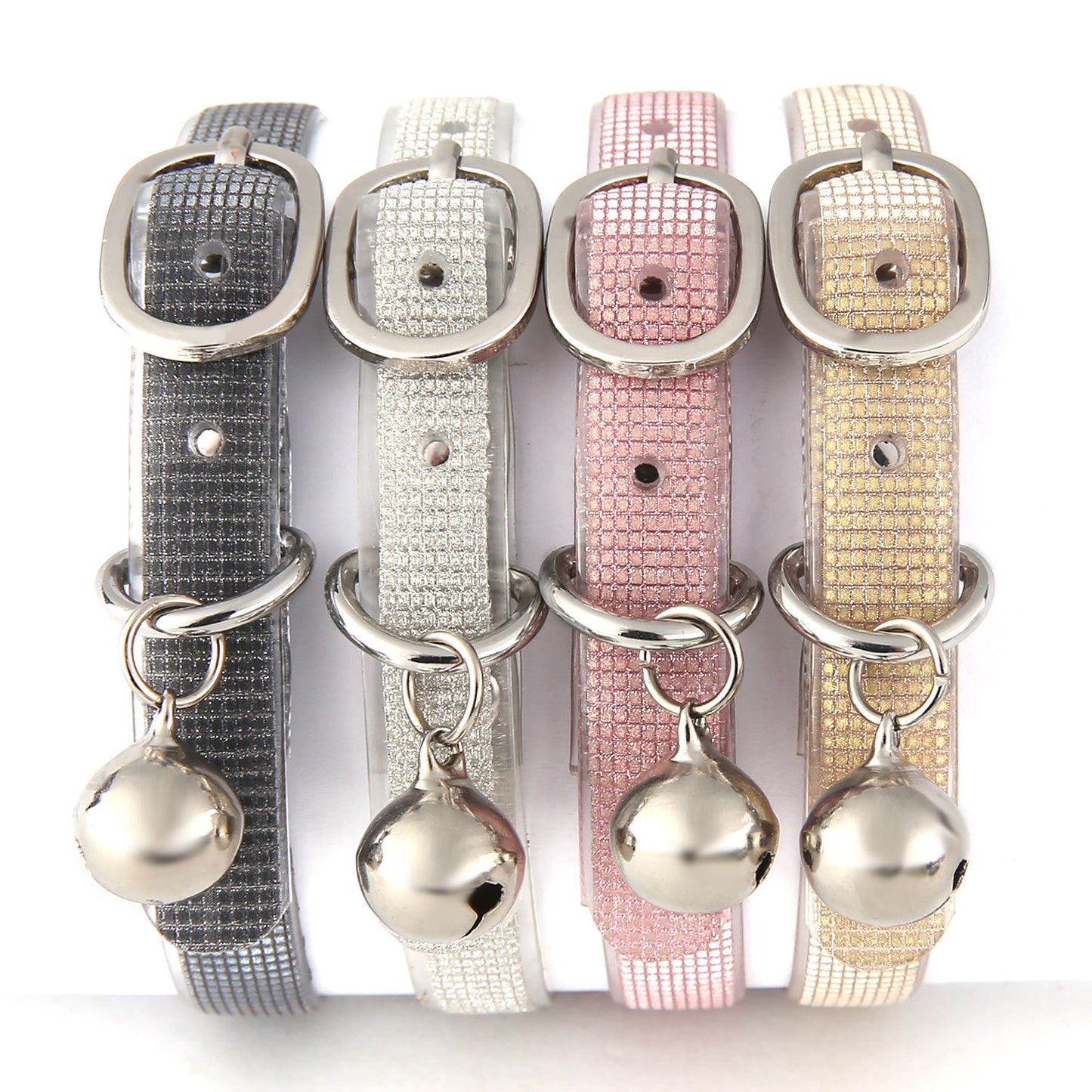 Pet Collar Kitten Collar Soft Leather Glittered PU Leather Material Pet Collar Adjustable Belt Collar