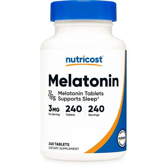 Nutricost Melatonin 3mg, 240 Tablets - 3mg Per Serving, Non-GMO, Gluten Free Supplement