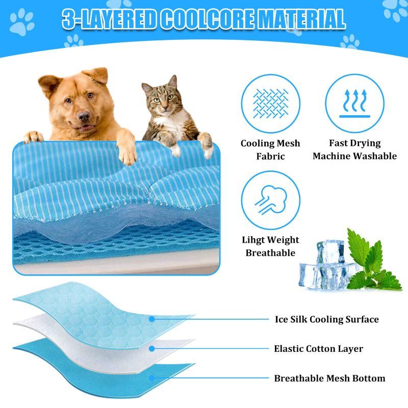 Cool Pad Cushion Dog Cat Puppy Blanket For Summer Sleeping Bed  Pet Cooling Mat