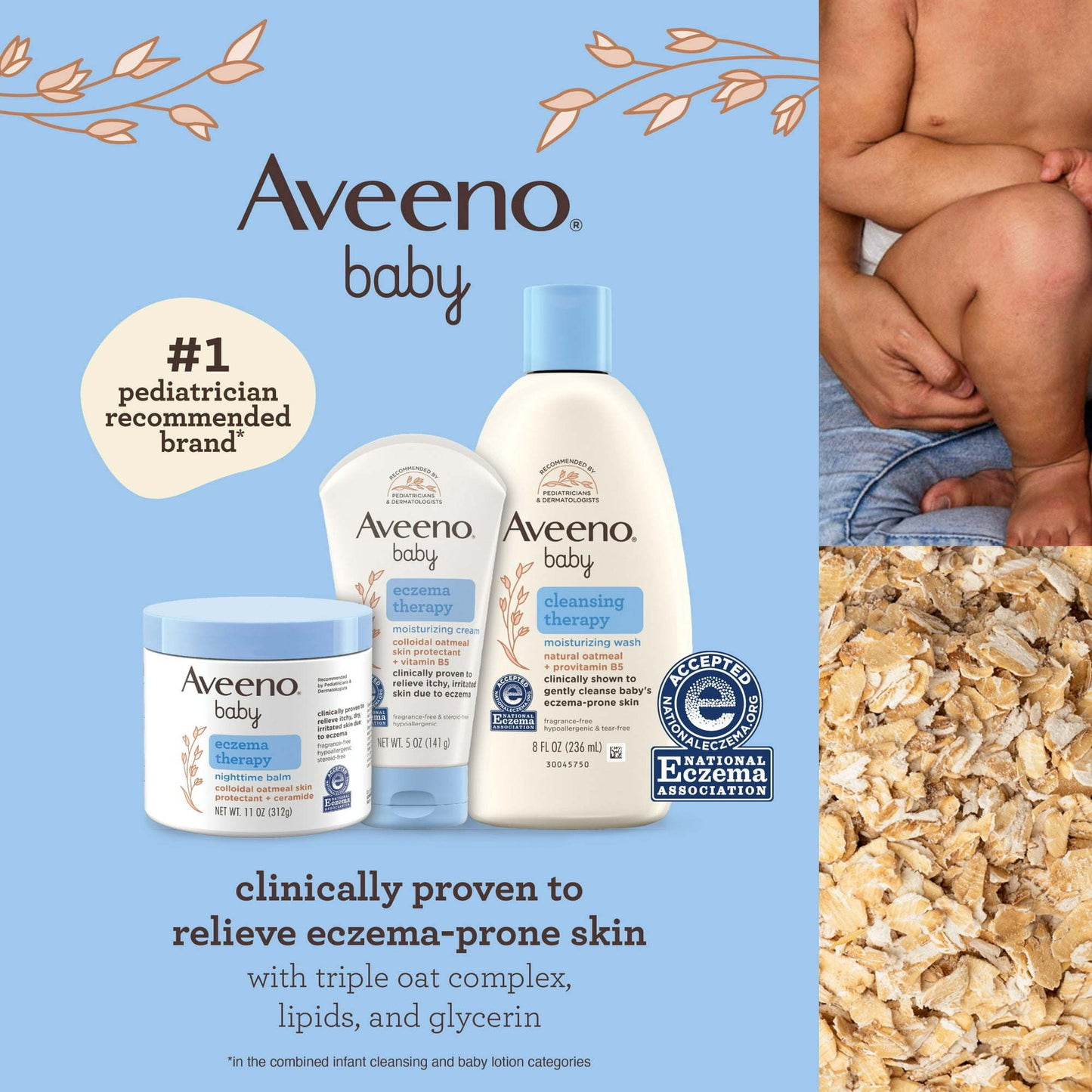 Aveeno Baby Eczema Therapy Nighttime Balm, Colloidal Oatmeal, 5.5 oz